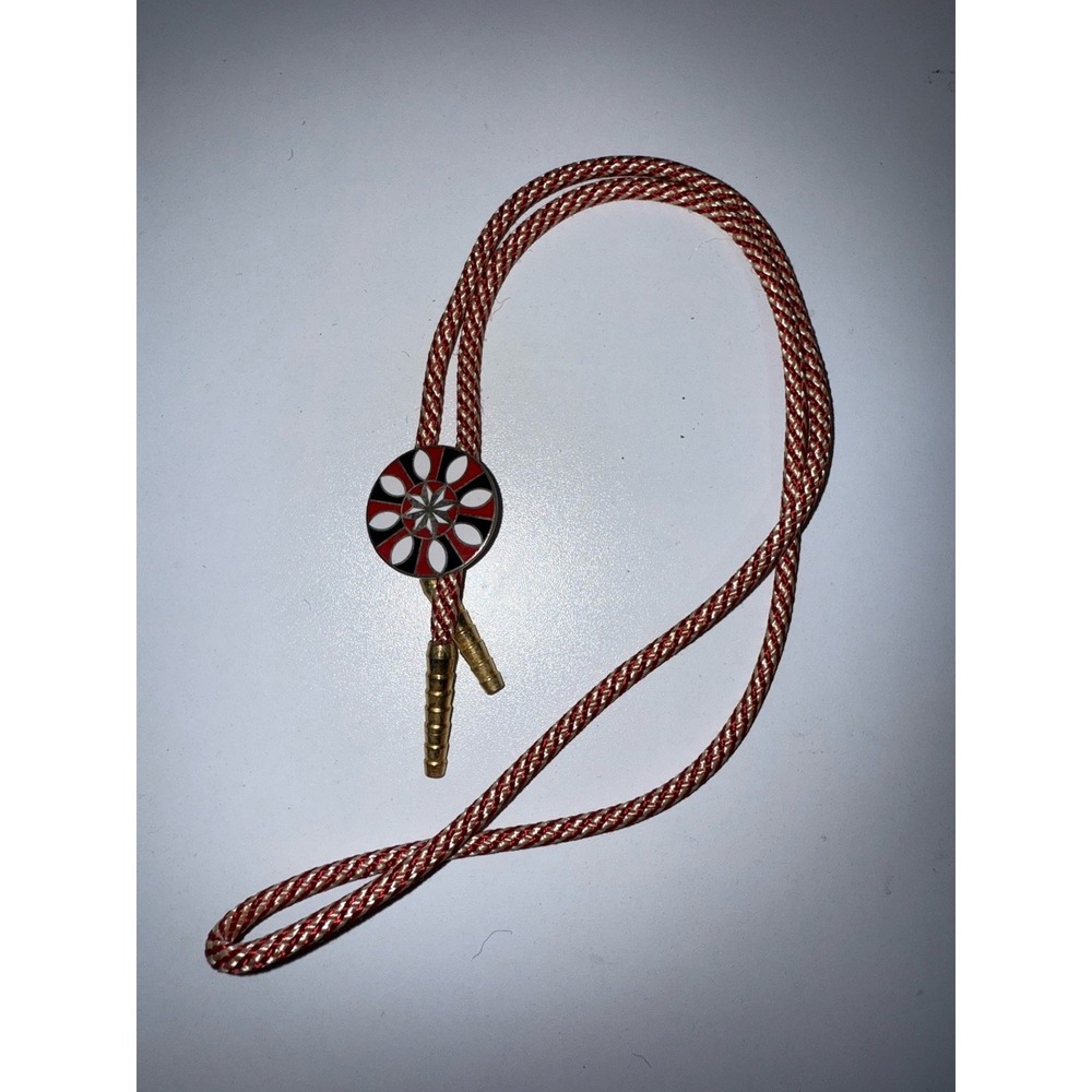 Vintage Bolo Tie Hoffman Daddy Hex Good Luck‎ Enamel Unisex Christmas Holiday